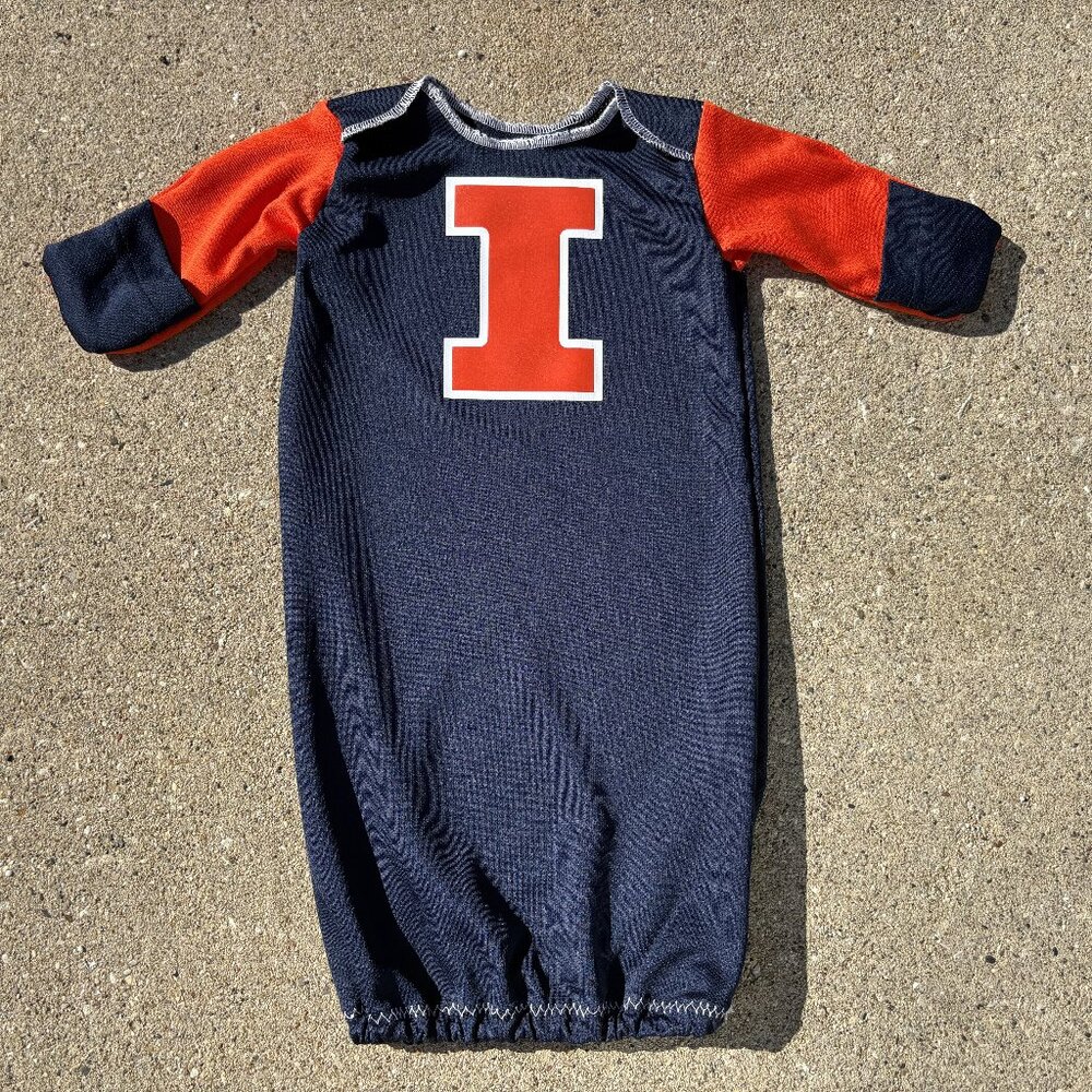 University of Illinois Fighting Illini Handmade upcycled newborn sleep sack